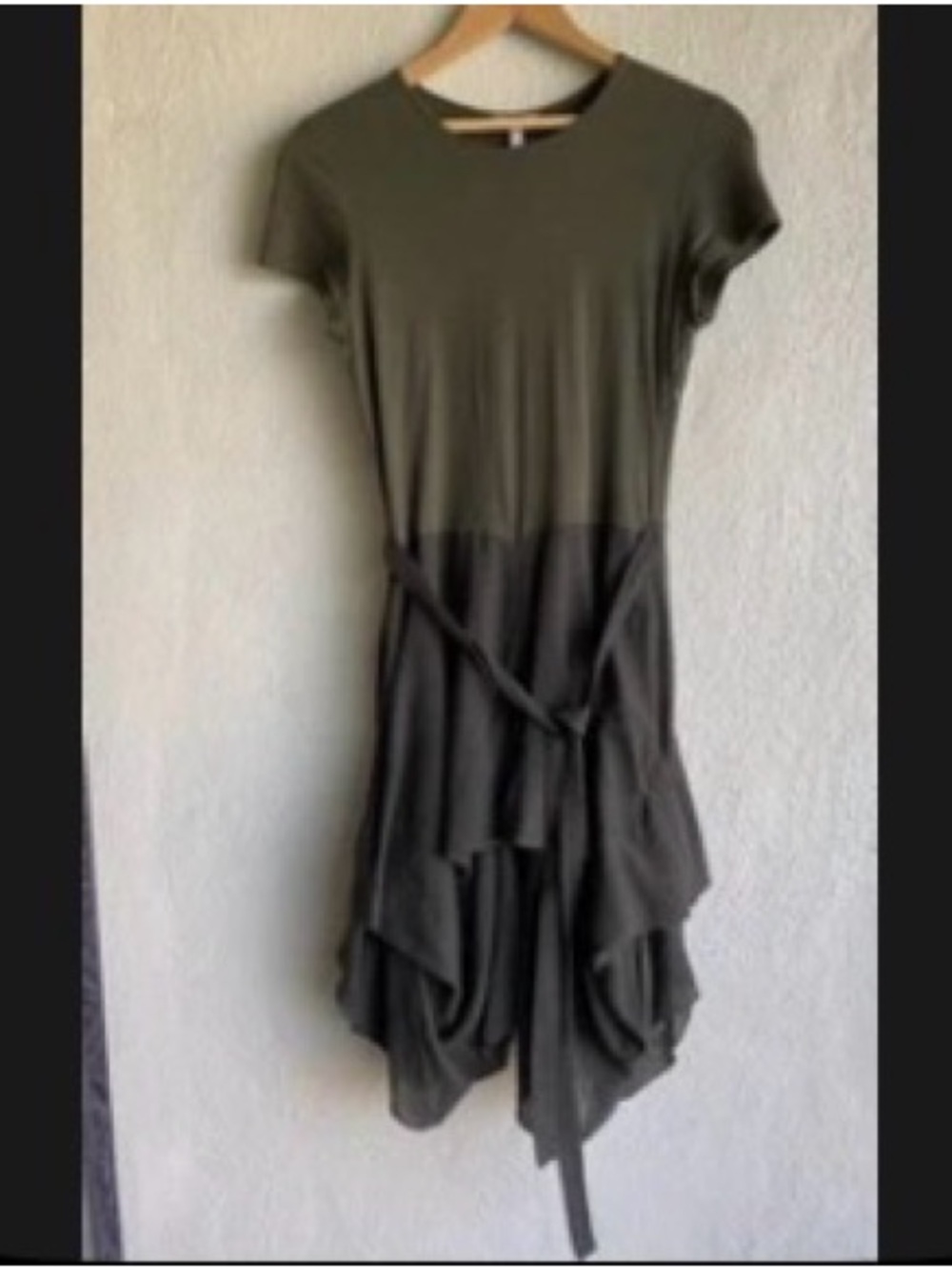 Morgane Le Fay Olive Green Layered High-Low Dress